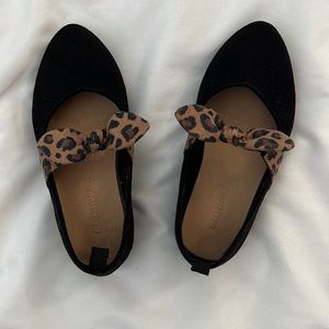Ballerina Shoes with Animal Print Bow